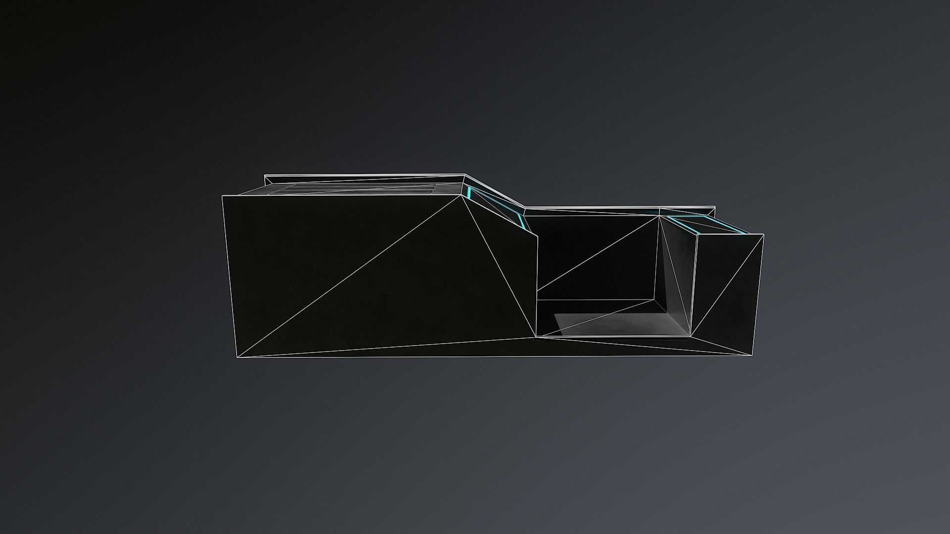 Sci-fi table desk type 2 Low-poly 3D model_8