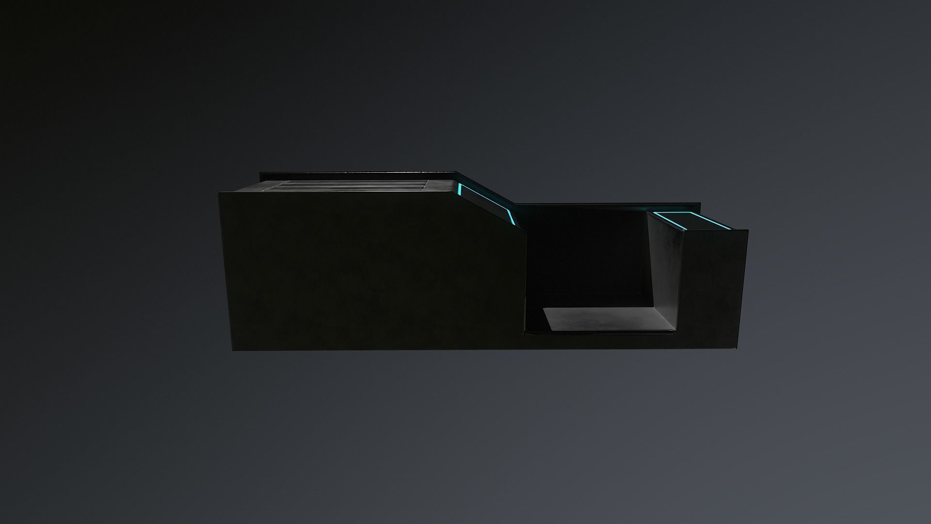 Sci-fi table desk type 2 Low-poly 3D model_7