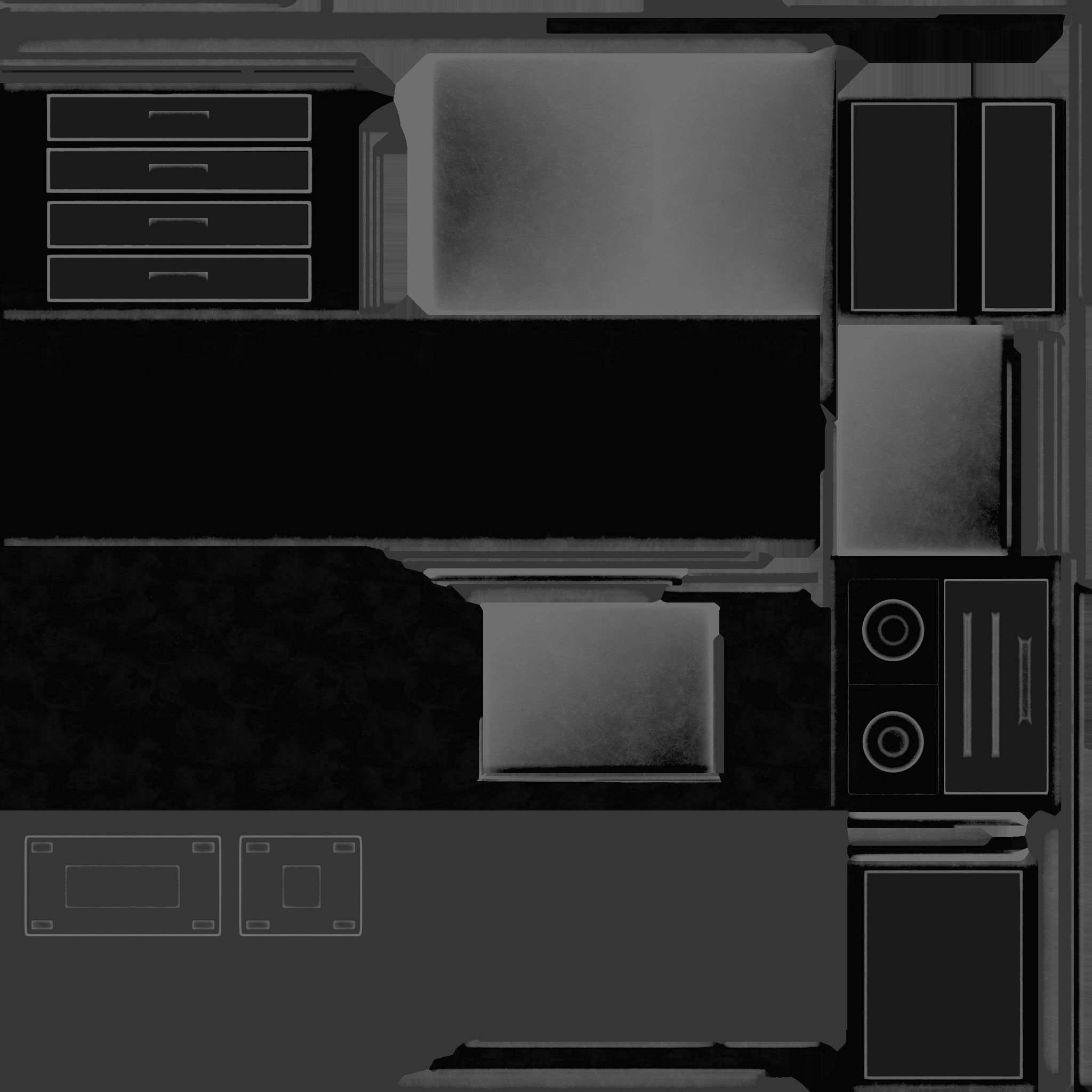 Sci-fi table desk type 2 Low-poly 3D model_9