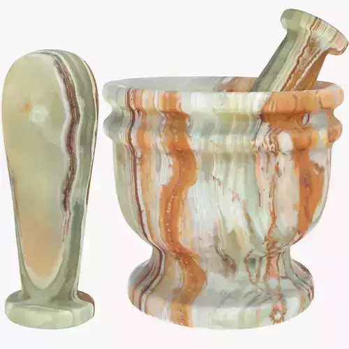 Mortar made of natural onyx stone