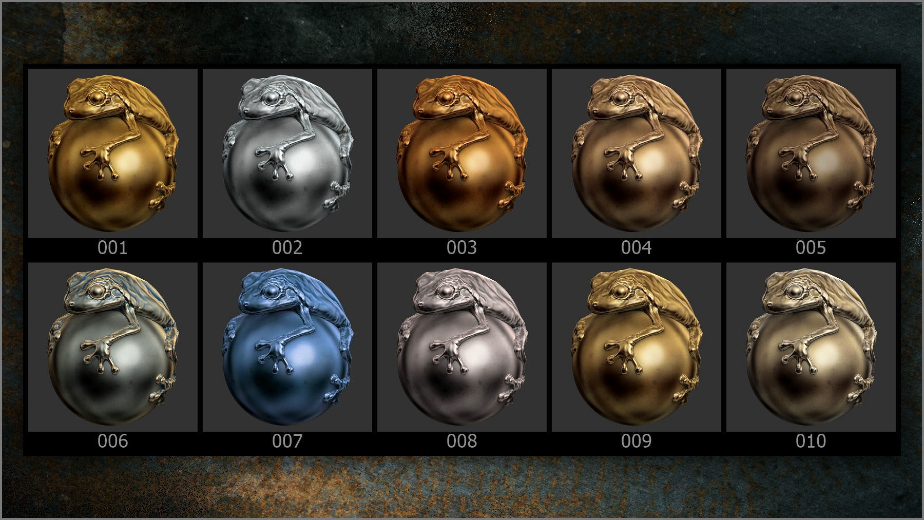 Matcaps Megapack 100 Metals For ZBrush Texture_4