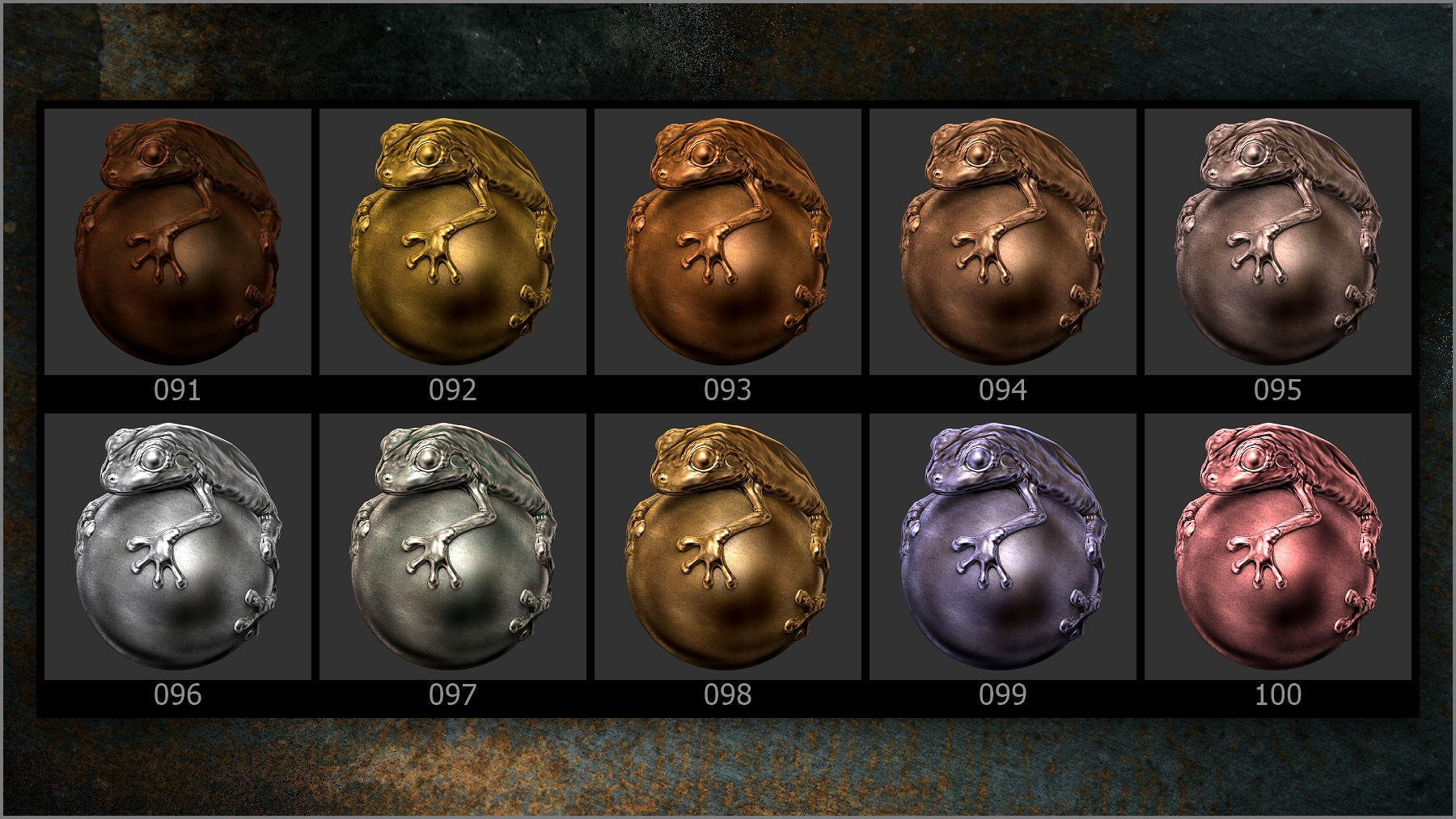 Matcaps Megapack 100 Metals For ZBrush Texture_13