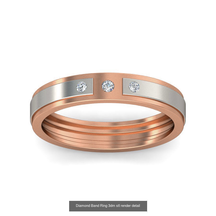 48 Diamond Band Ring 3dm stl render detail  3D Model Collection_32