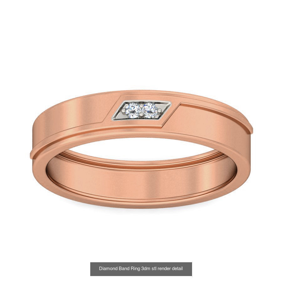 48 Diamond Band Ring 3dm stl render detail  3D Model Collection_30