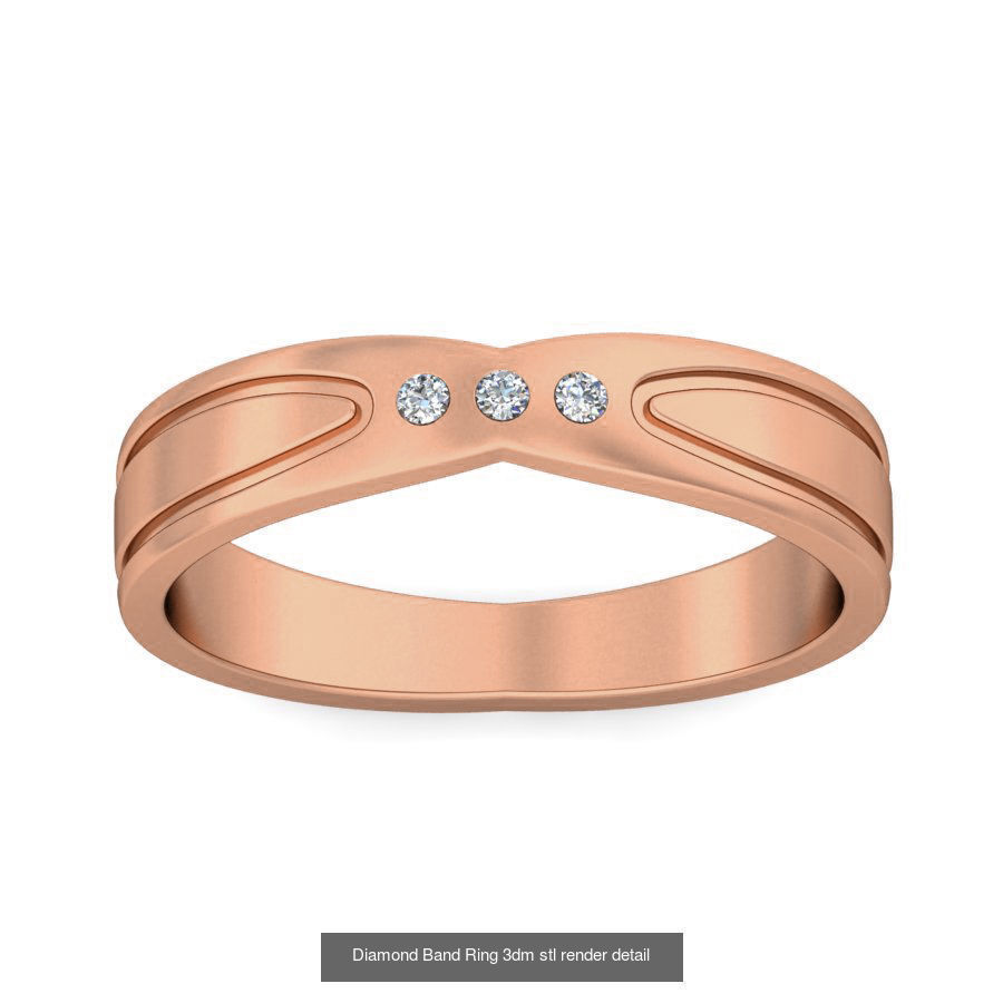 48 Diamond Band Ring 3dm stl render detail  3D Model Collection_31
