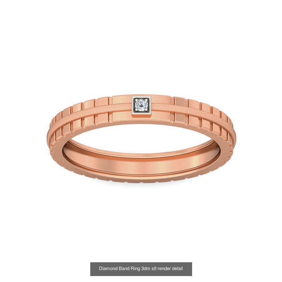 48 Diamond Band Ring 3dm stl render detail  3D Model Collection_7
