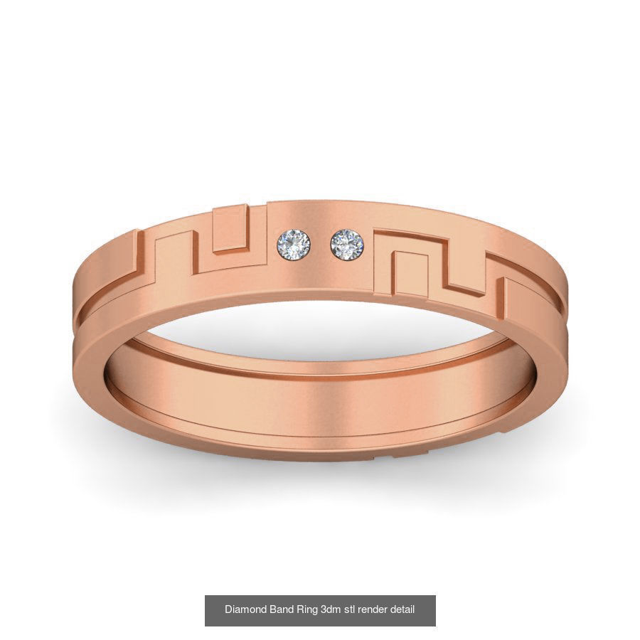 48 Diamond Band Ring 3dm stl render detail  3D Model Collection_37