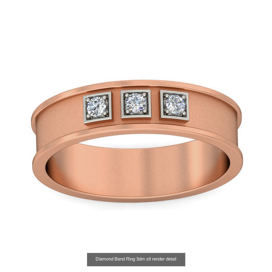 48 Diamond Band Ring 3dm stl render detail  3D Model Collection_27