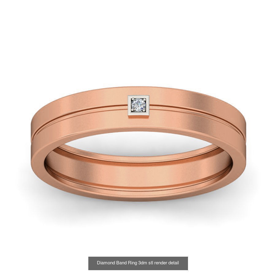 48 Diamond Band Ring 3dm stl render detail  3D Model Collection_39