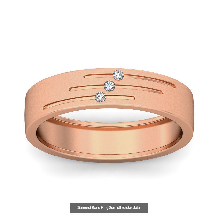 48 Diamond Band Ring 3dm stl render detail  3D Model Collection_48
