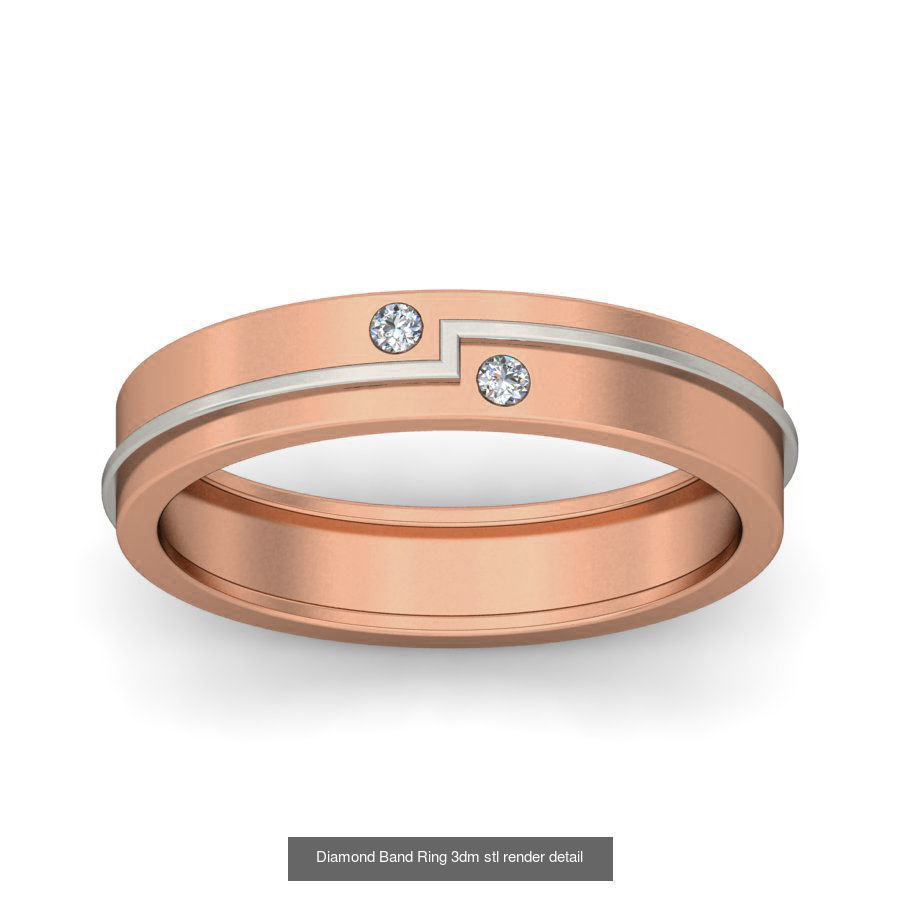 48 Diamond Band Ring 3dm stl render detail  3D Model Collection_40