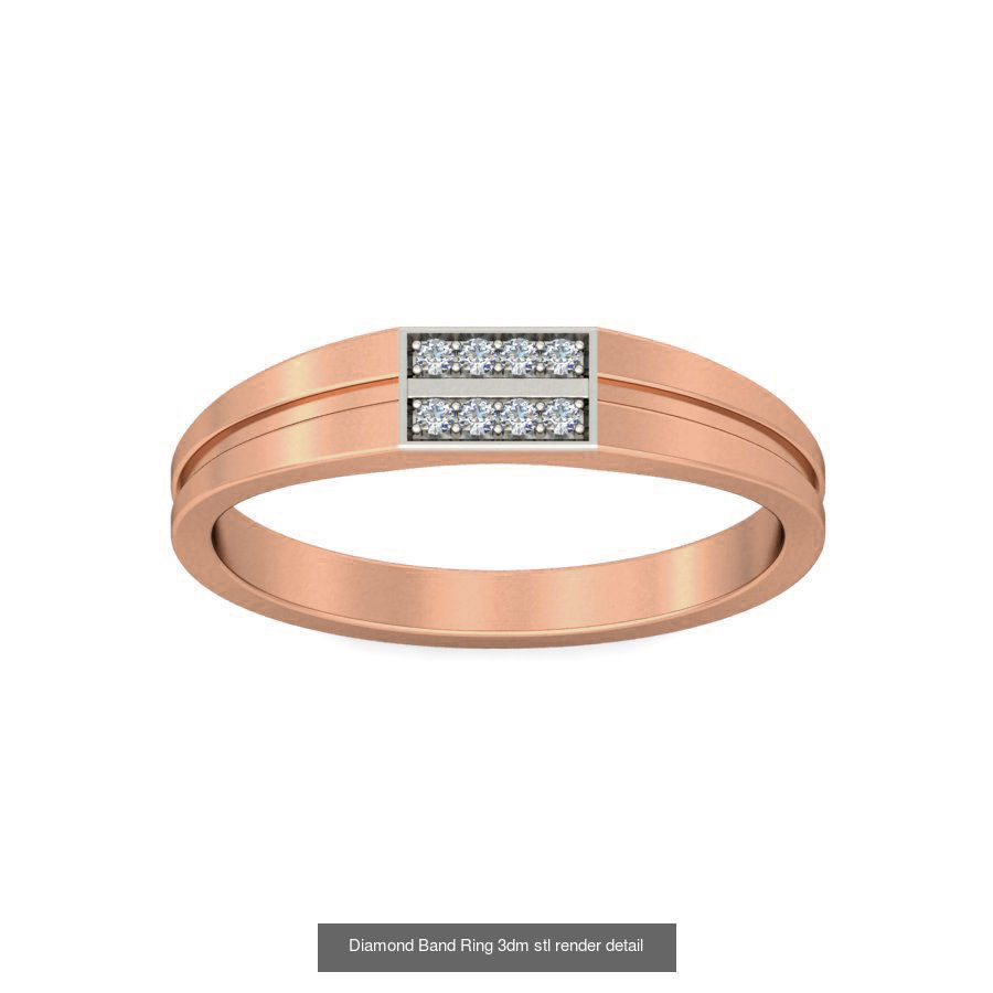 48 Diamond Band Ring 3dm stl render detail  3D Model Collection_20