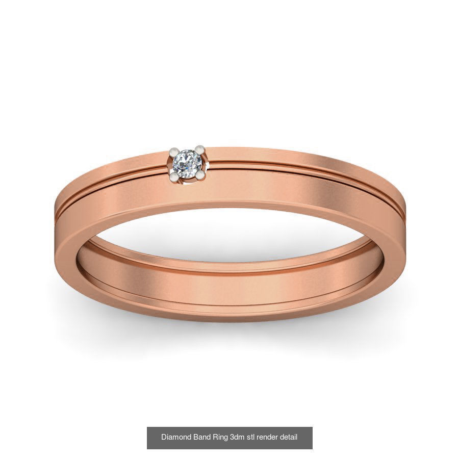 48 Diamond Band Ring 3dm stl render detail  3D Model Collection_41