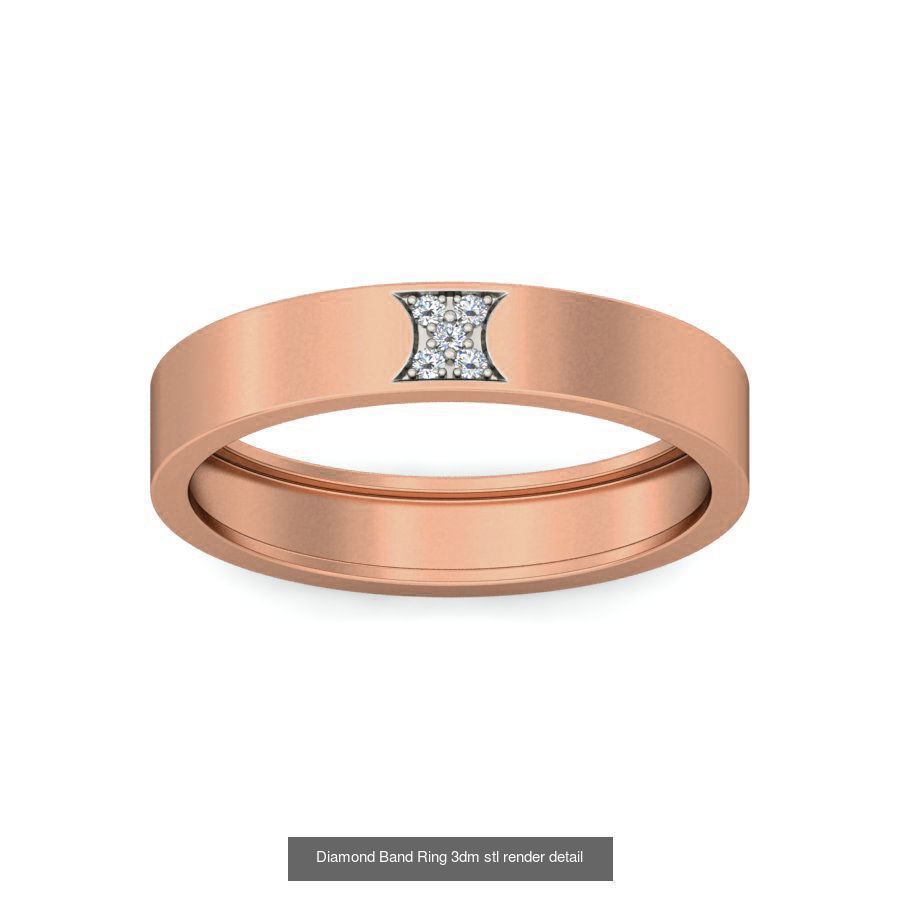 48 Diamond Band Ring 3dm stl render detail  3D Model Collection_17