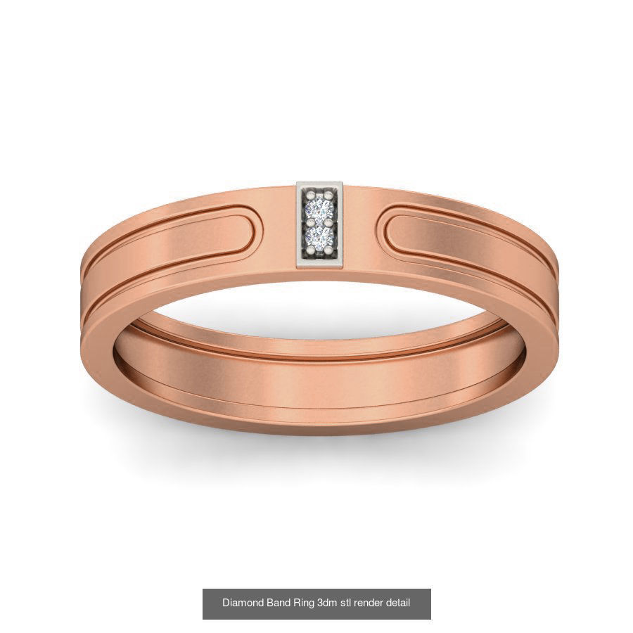 48 Diamond Band Ring 3dm stl render detail  3D Model Collection_33