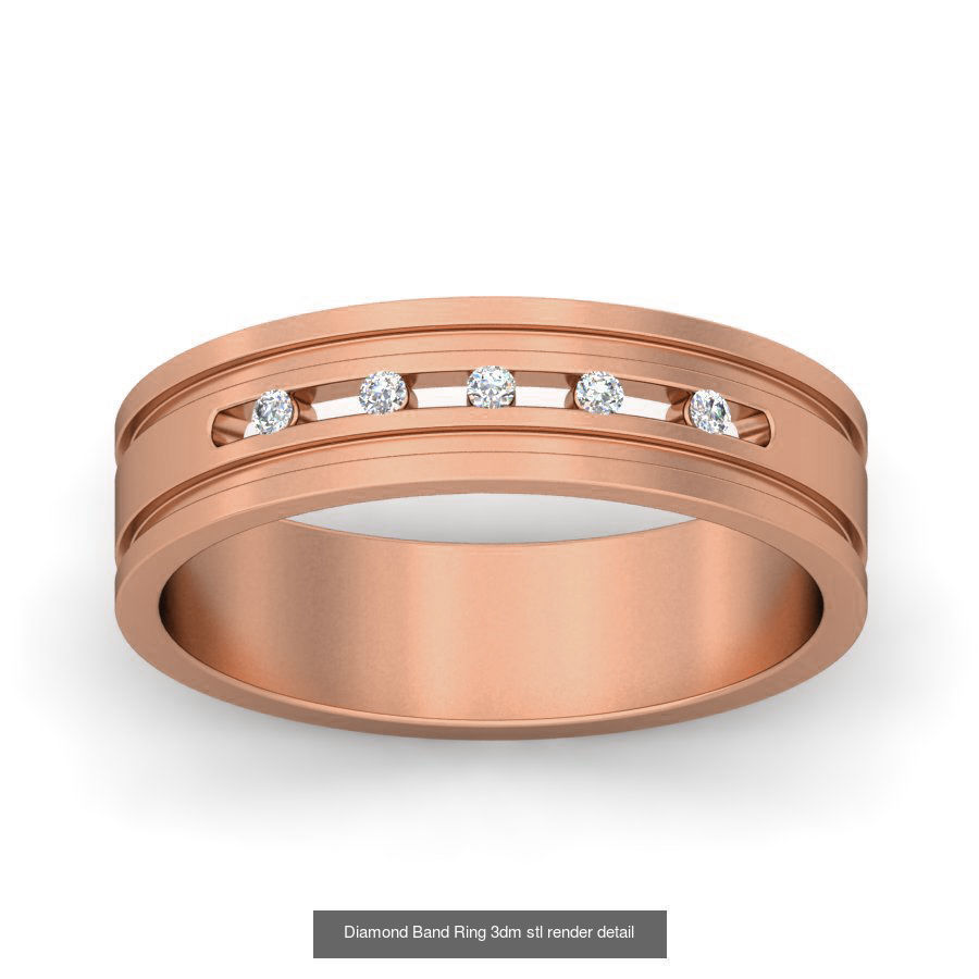48 Diamond Band Ring 3dm stl render detail  3D Model Collection_51