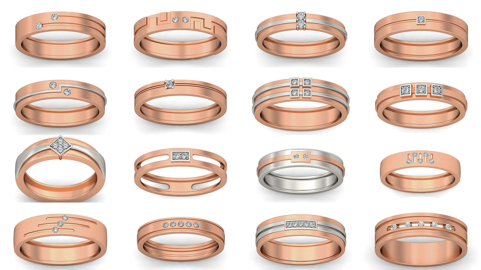 48 Diamond Band Ring 3dm stl render detail  3D Model Collection_2