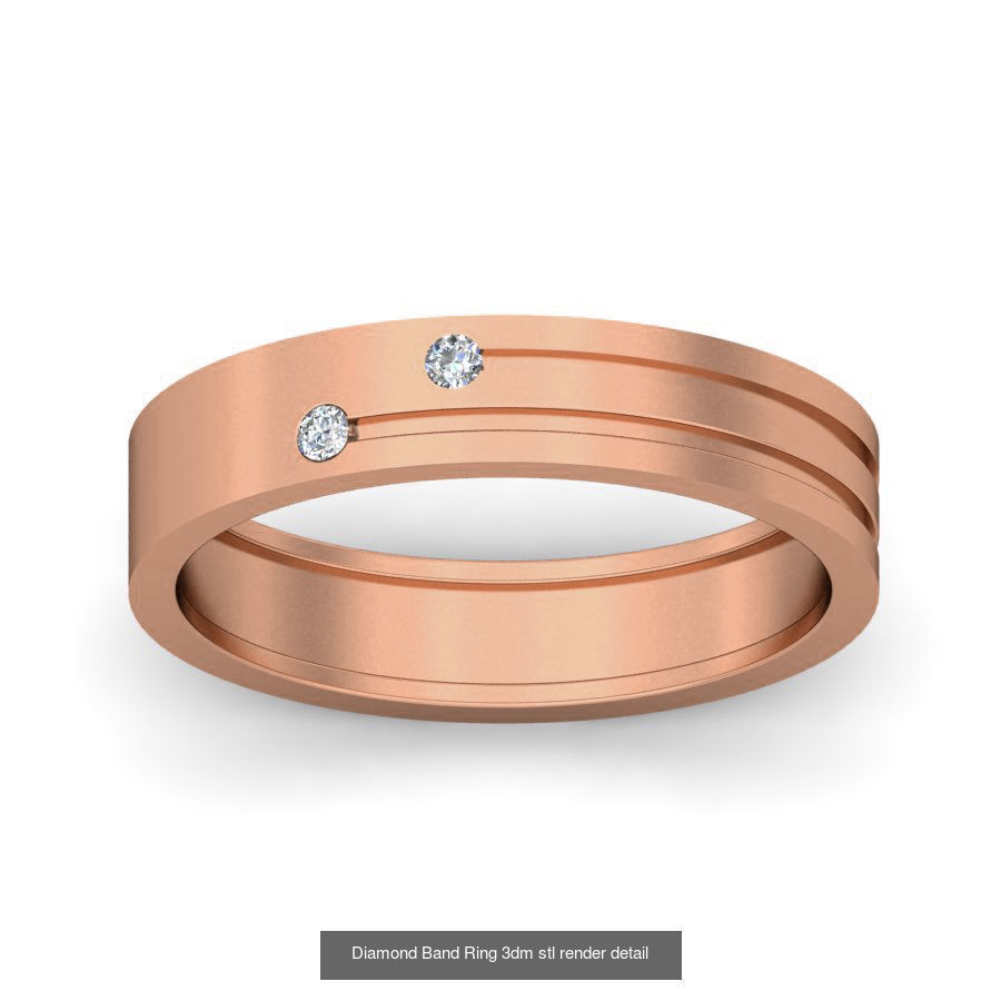 48 Diamond Band Ring 3dm stl render detail  3D Model Collection_36