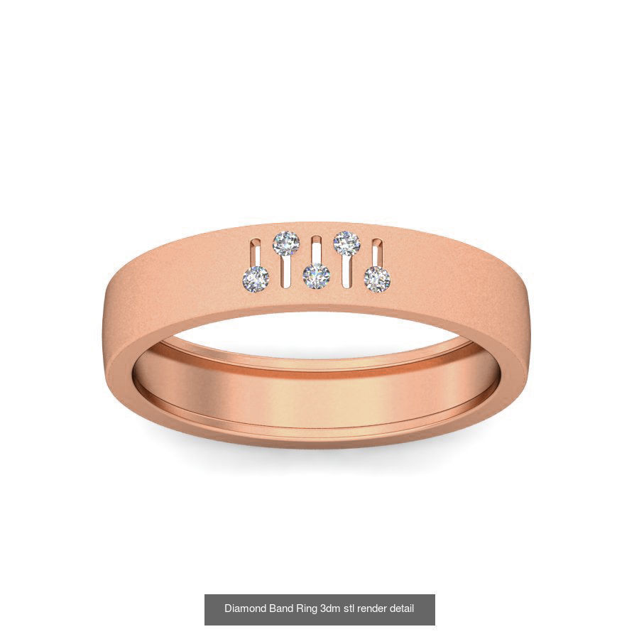 48 Diamond Band Ring 3dm stl render detail  3D Model Collection_47