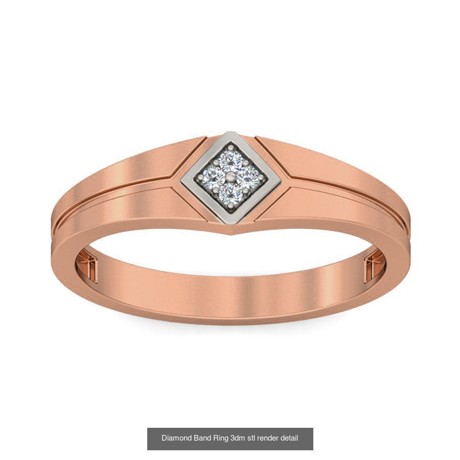 48 Diamond Band Ring 3dm stl render detail  3D Model Collection_29