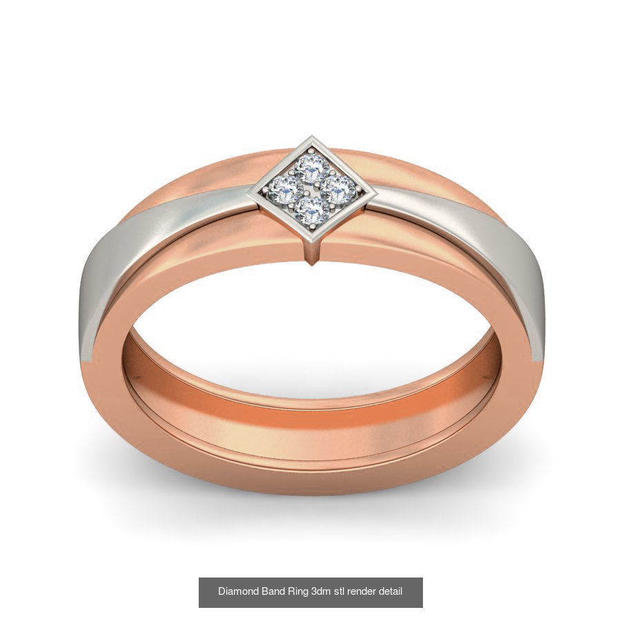 48 Diamond Band Ring 3dm stl render detail  3D Model Collection_44