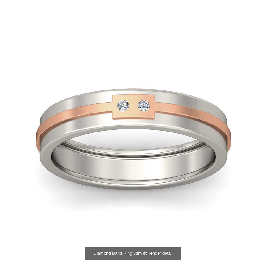 48 Diamond Band Ring 3dm stl render detail  3D Model Collection_46