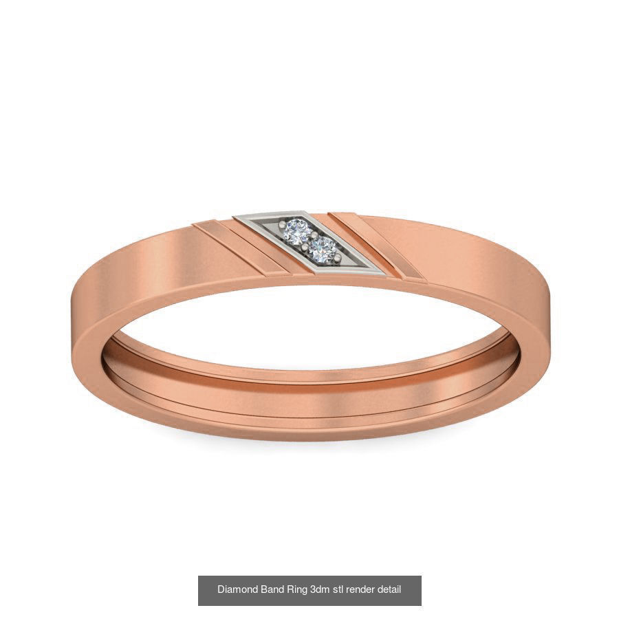 48 Diamond Band Ring 3dm stl render detail  3D Model Collection_12