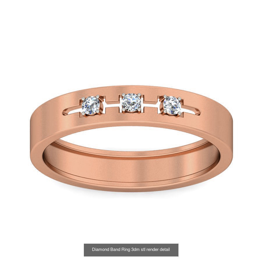 48 Diamond Band Ring 3dm stl render detail  3D Model Collection_21
