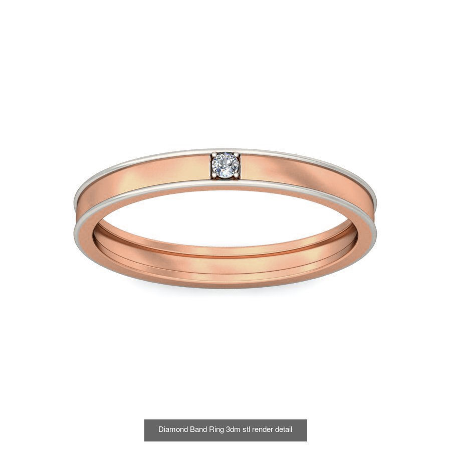 48 Diamond Band Ring 3dm stl render detail  3D Model Collection_4