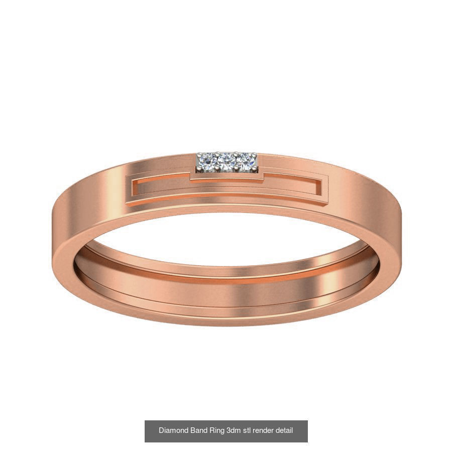 48 Diamond Band Ring 3dm stl render detail  3D Model Collection_5