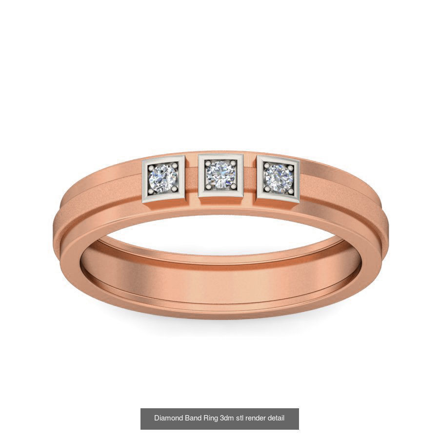 48 Diamond Band Ring 3dm stl render detail  3D Model Collection_43