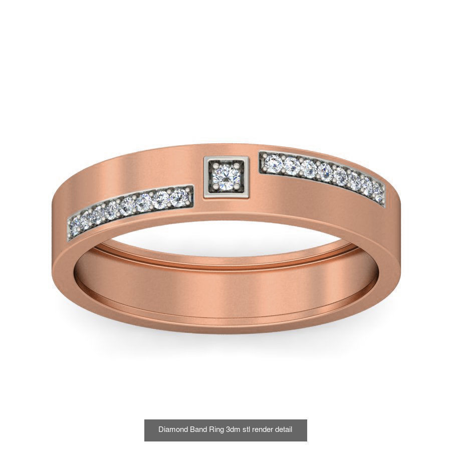 48 Diamond Band Ring 3dm stl render detail  3D Model Collection_25