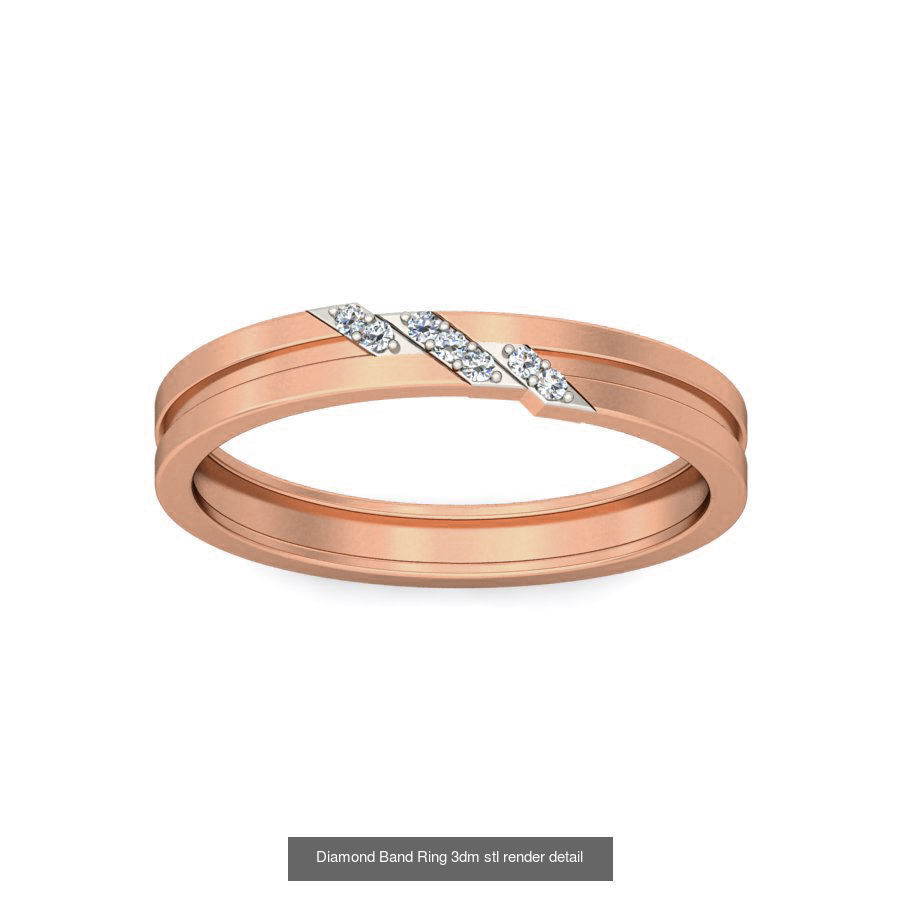 48 Diamond Band Ring 3dm stl render detail  3D Model Collection_11