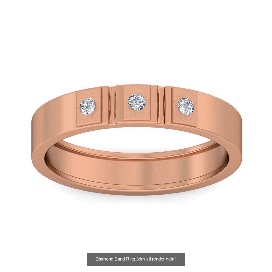 48 Diamond Band Ring 3dm stl render detail  3D Model Collection_26