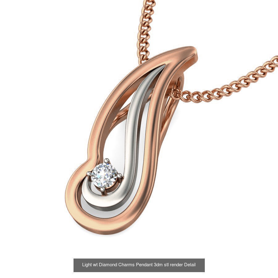 153 Light wt Diamond Charms Pendant 3dm stl render Detail 3D Model Collection_158