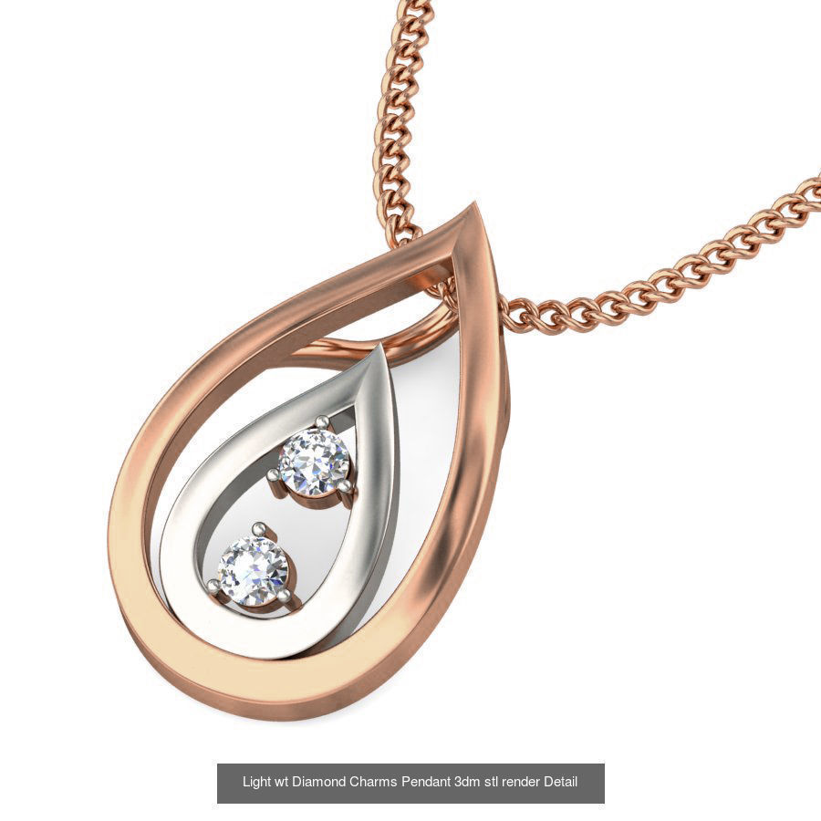 153 Light wt Diamond Charms Pendant 3dm stl render Detail 3D Model Collection_141