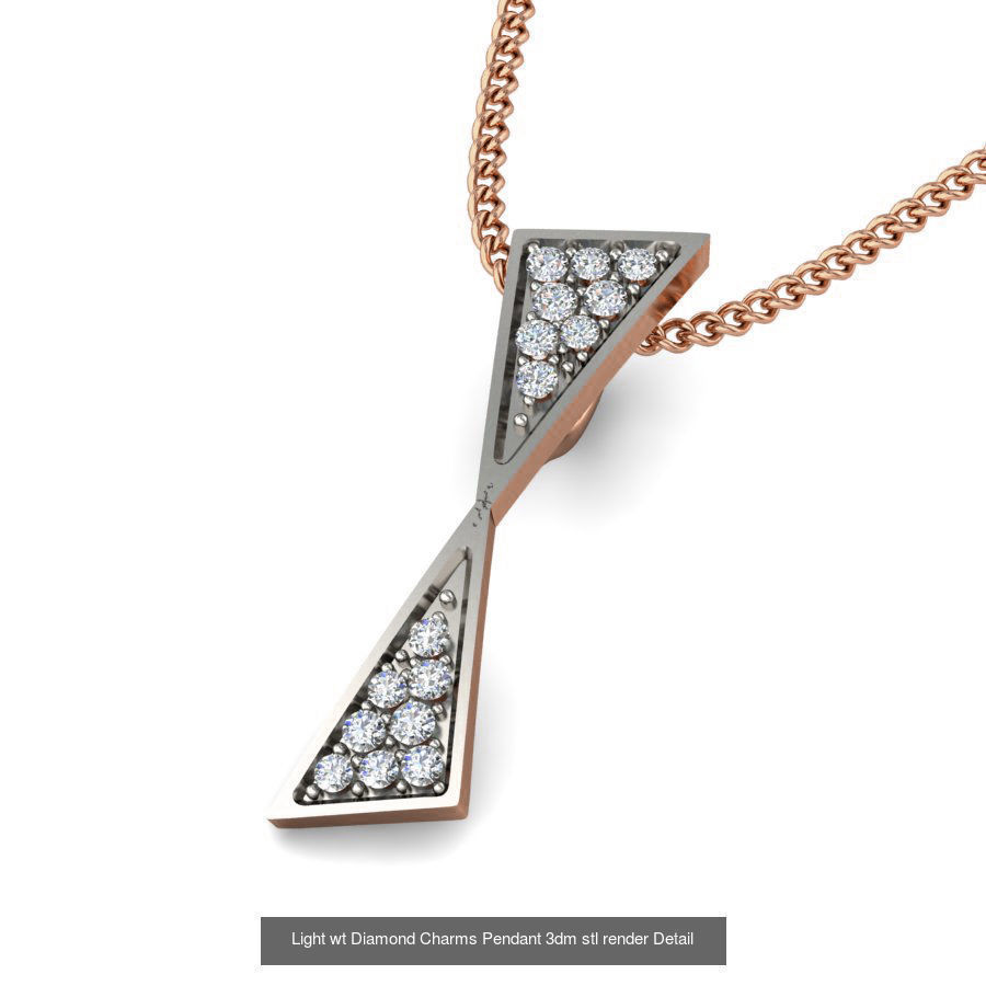 153 Light wt Diamond Charms Pendant 3dm stl render Detail 3D Model Collection_82