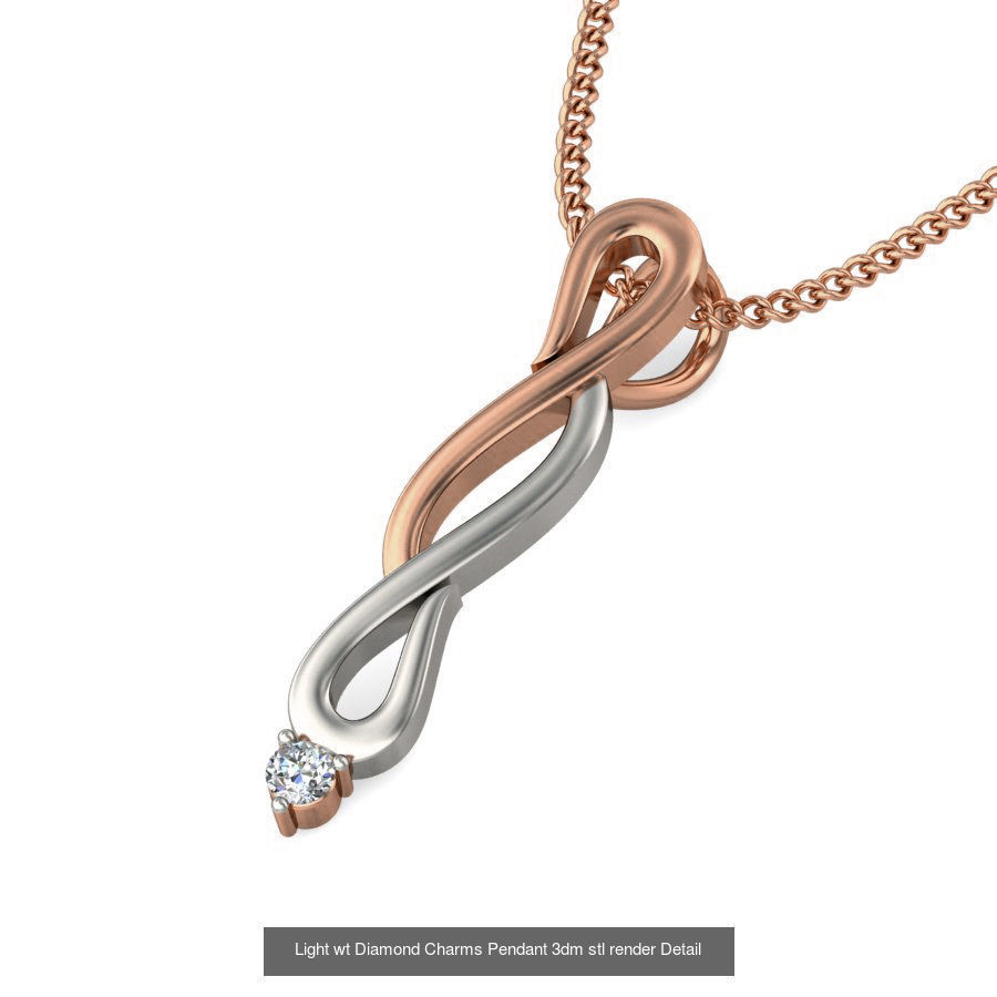 153 Light wt Diamond Charms Pendant 3dm stl render Detail 3D Model Collection_114