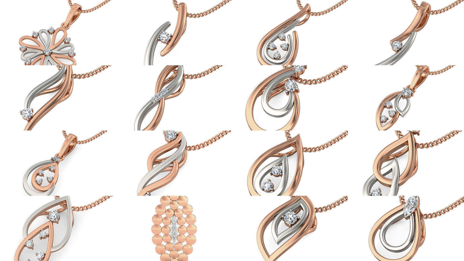 153 Light wt Diamond Charms Pendant 3dm stl render Detail 3D Model Collection_13