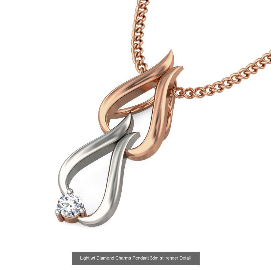153 Light wt Diamond Charms Pendant 3dm stl render Detail 3D Model Collection_101