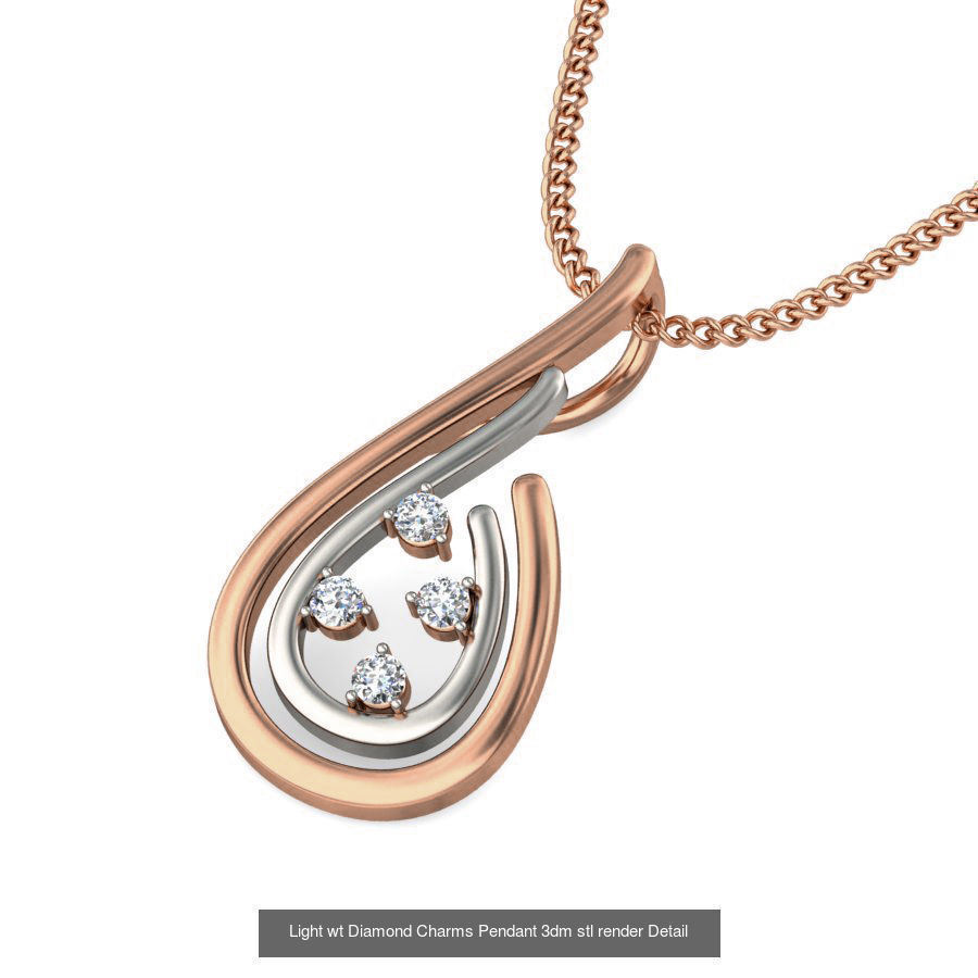 153 Light wt Diamond Charms Pendant 3dm stl render Detail 3D Model Collection_133