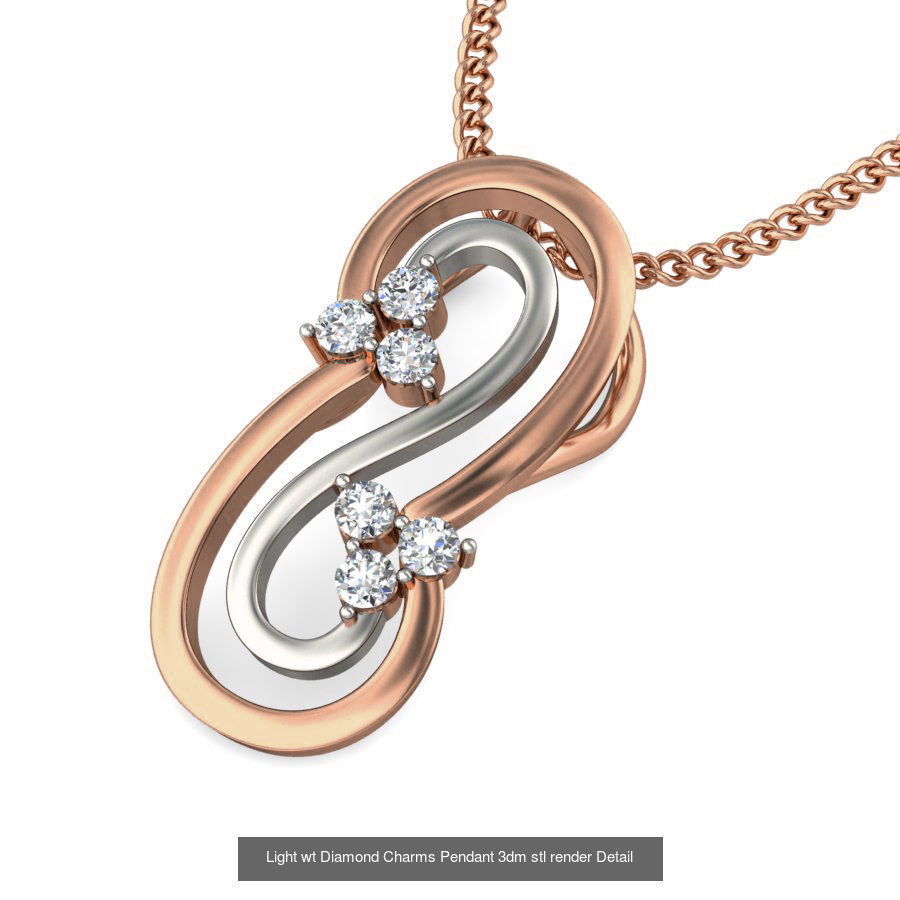 153 Light wt Diamond Charms Pendant 3dm stl render Detail 3D Model Collection_127