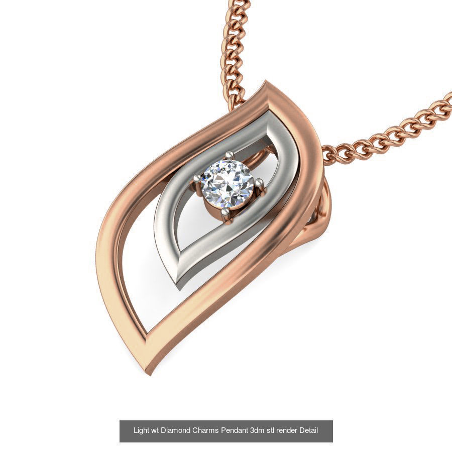 153 Light wt Diamond Charms Pendant 3dm stl render Detail 3D Model Collection_145
