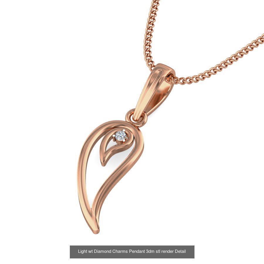 153 Light wt Diamond Charms Pendant 3dm stl render Detail 3D Model Collection_86