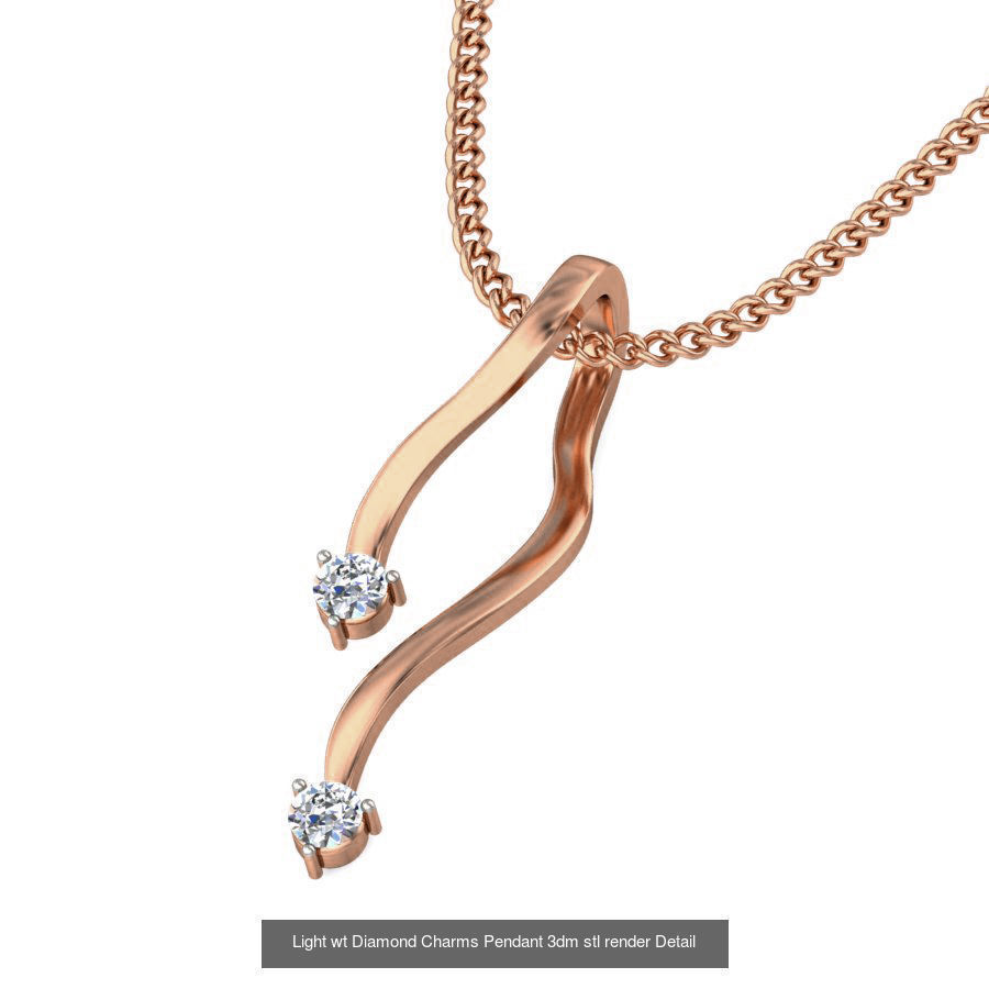 153 Light wt Diamond Charms Pendant 3dm stl render Detail 3D Model Collection_88