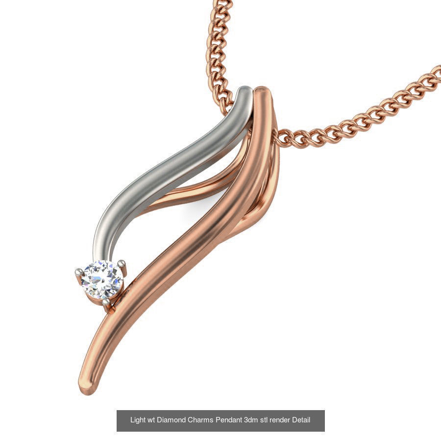 153 Light wt Diamond Charms Pendant 3dm stl render Detail 3D Model Collection_163