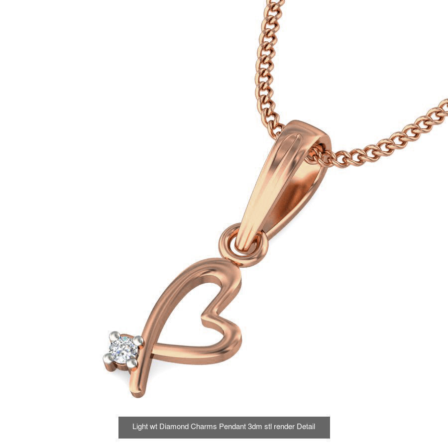 153 Light wt Diamond Charms Pendant 3dm stl render Detail 3D Model Collection_83