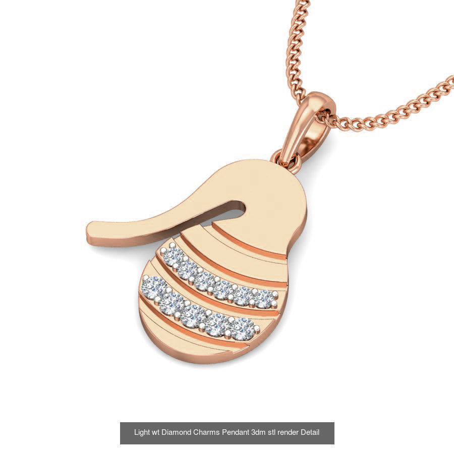 153 Light wt Diamond Charms Pendant 3dm stl render Detail 3D Model Collection_49