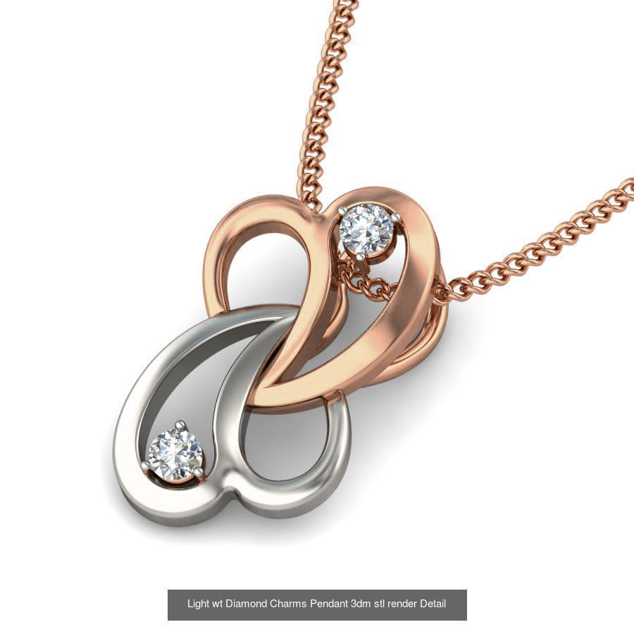 153 Light wt Diamond Charms Pendant 3dm stl render Detail 3D Model Collection_104