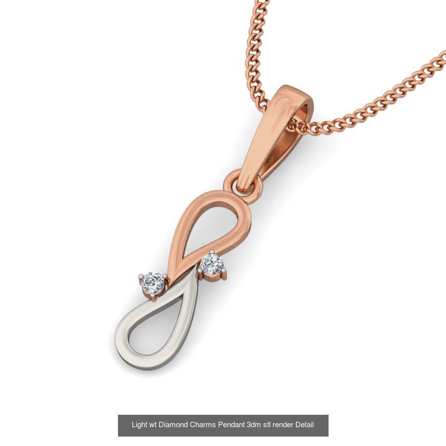 153 Light wt Diamond Charms Pendant 3dm stl render Detail 3D Model Collection_110